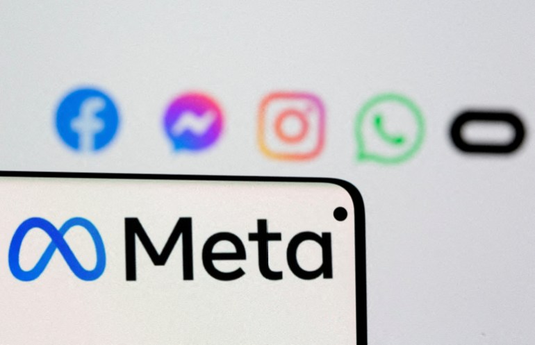 Meta logo on a phone screen