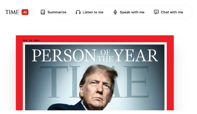 Time magazine cover with Donald Trump