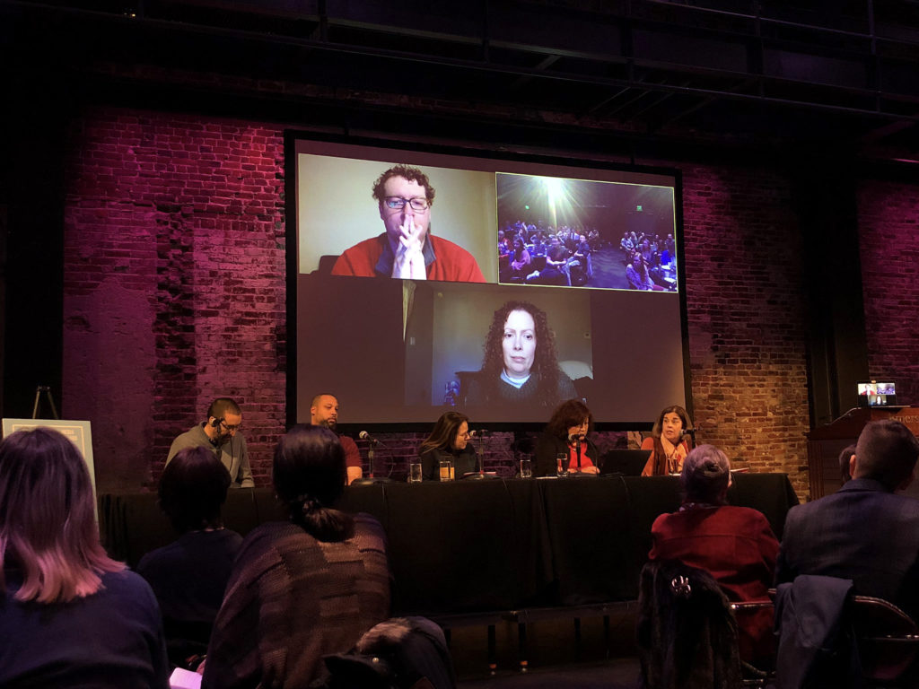 The panel titled, “Engaged Scholarship & Persistent Pedagogy,” comprised of Shumow’s former colleagues from all over the country, discussed how they persist with media-based projects or community-based pedagogies against the barriers of conducting community work.