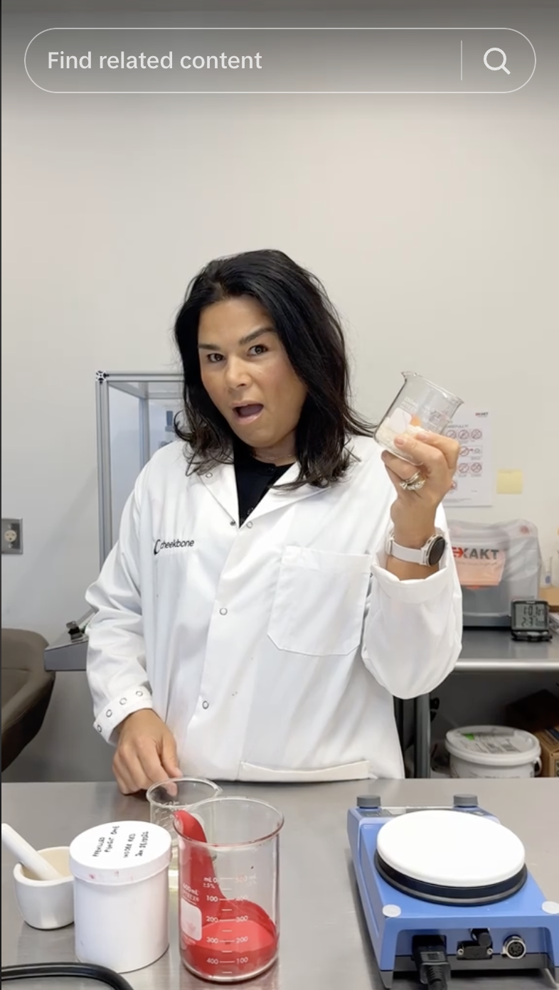 Cheekbone Beauty TikTok video featuring founder Jenn Harper.