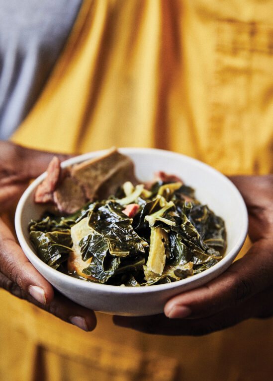 Bowl of collard greens